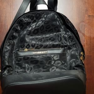 NWT Michael Kors black leopard medium nylon backpack